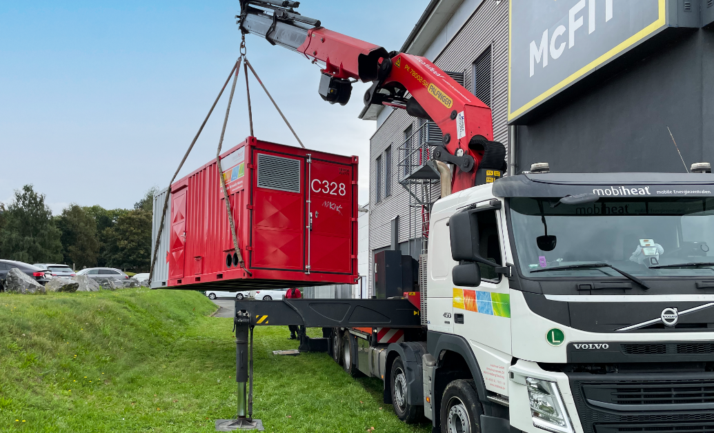Aufstellung Mietheizcontainer - Wärmetechnik Wilkau-Haßlau