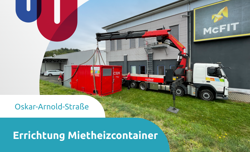 Aufstellung Mietheizcontainer - Wärmetechnik Wilkau-Haßlau